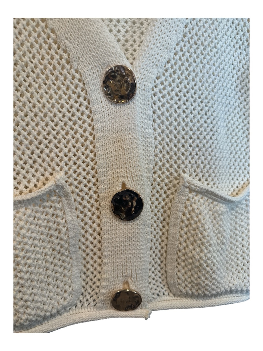 Women button down cardigan sweater sleeveless Sz M - Picture 3 of 7